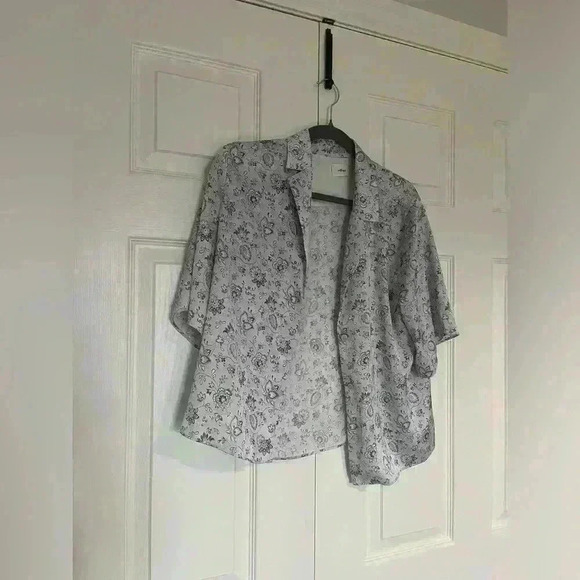 Wilfred Beso, satin shirt, size  medium paisley blue - Picture 2 of 4